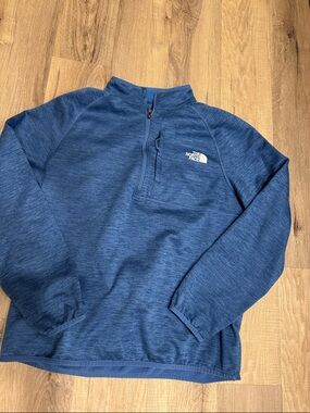 The North Face Heathered Navy Blue Half-Zip Pullover